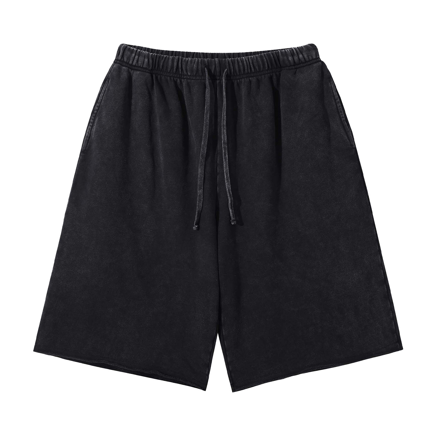 #color_Black Black shorts with drawstring on a white background
