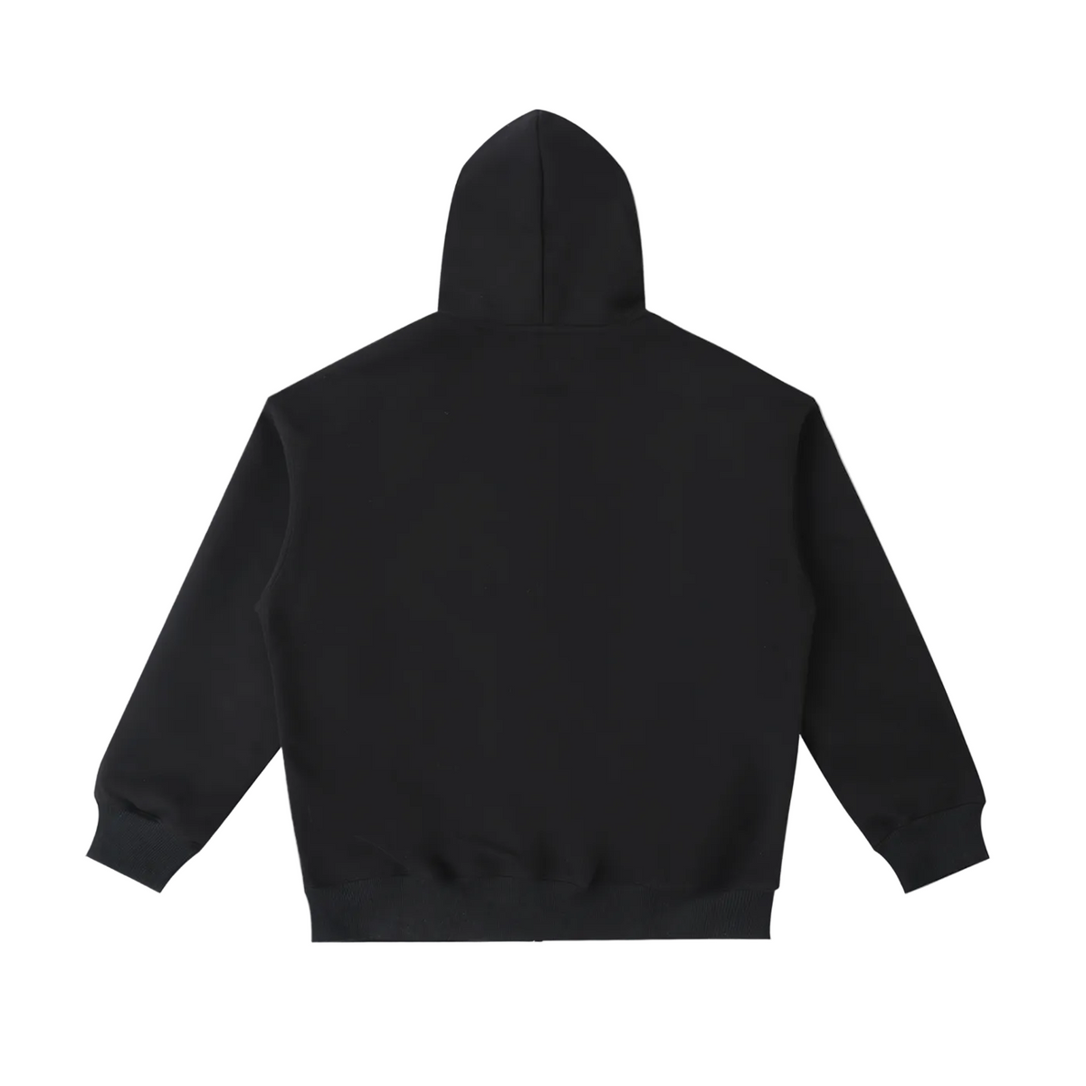 #color_Black Black hoodie shown from the back on a white background
